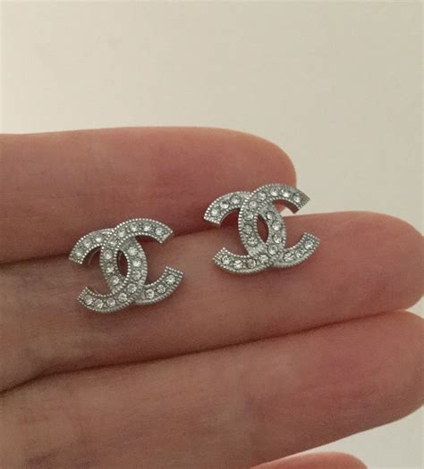 chanel studs silver|chanel cc earrings price list.